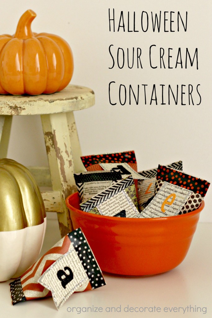 Halloween Sour Cream Containers are perfect for candy or small toys