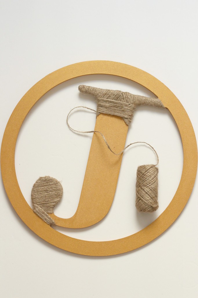 Monogram wrapped with twine
