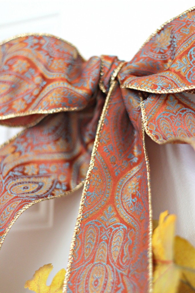 Monogram wreath ribbon bow