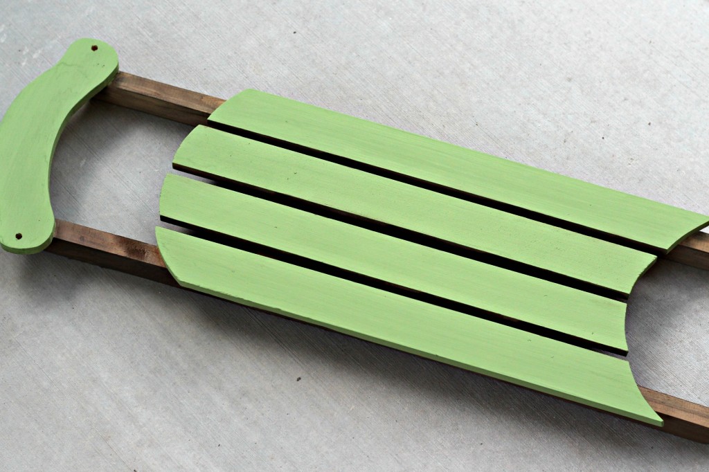 decorated-sled-green-and-brown