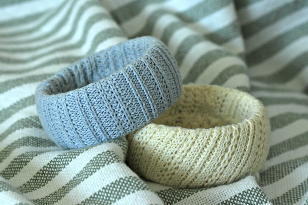 sweater bracelets yellow and blue