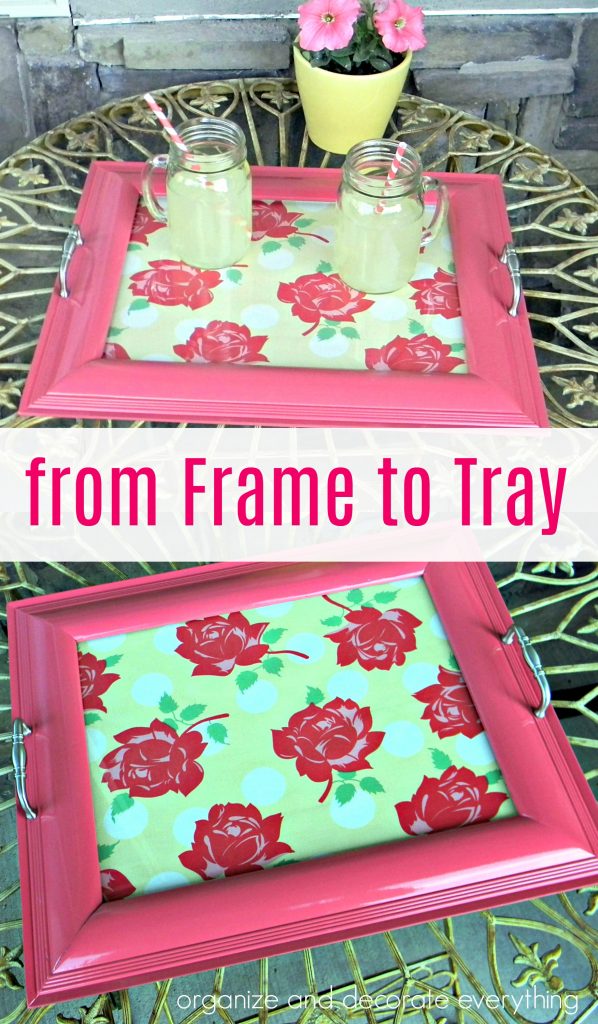 make a cute tray out of an old used frame