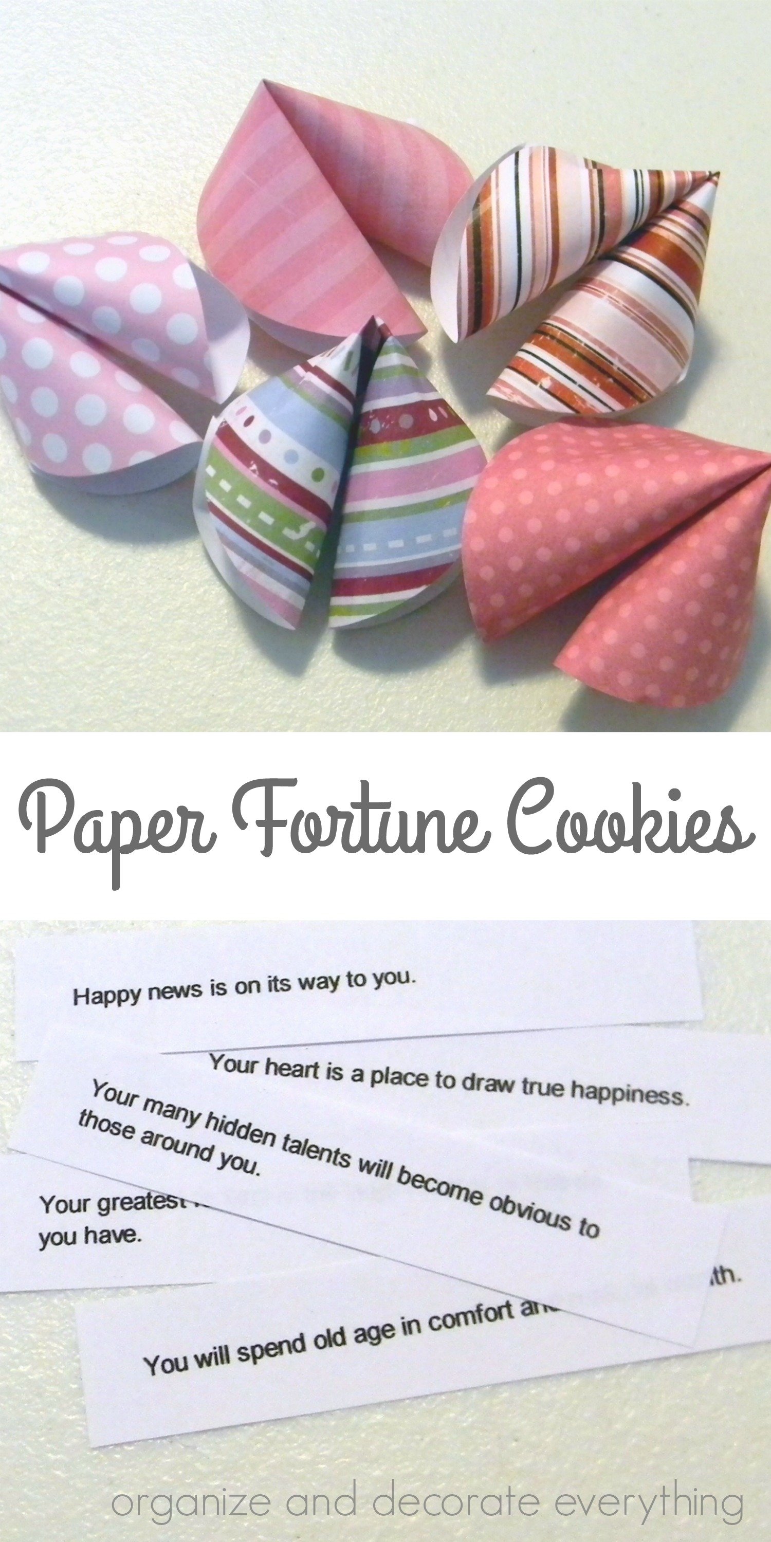 Paper Fortune Cookies - Organize and Decorate Everything