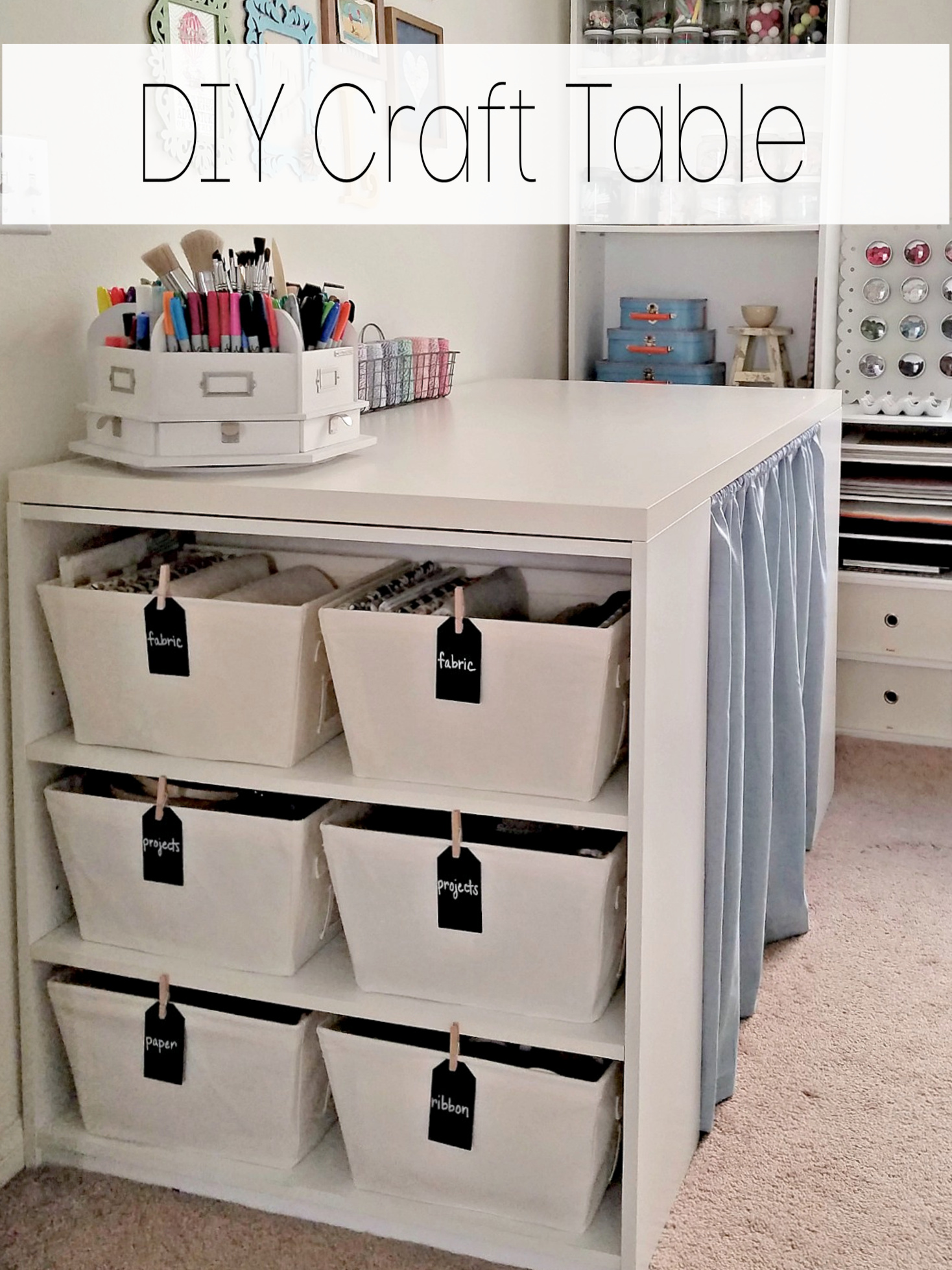 DIY Foldable Craft Table  Craft table diy, Sewing rooms