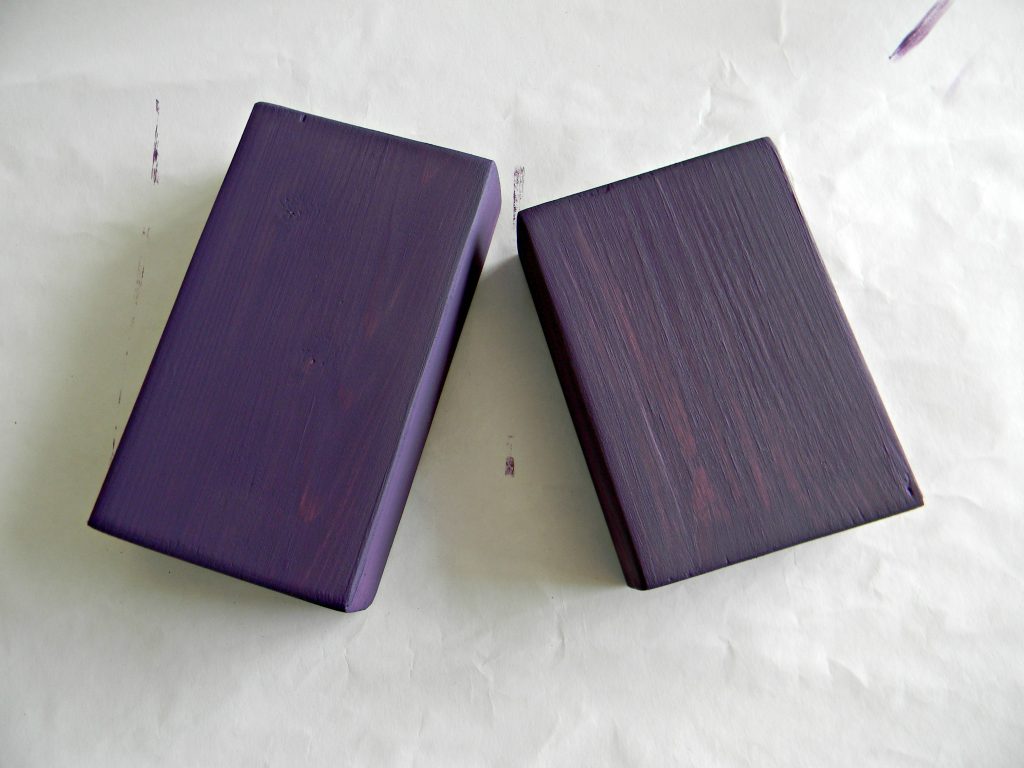 Boo Blocks painted purple