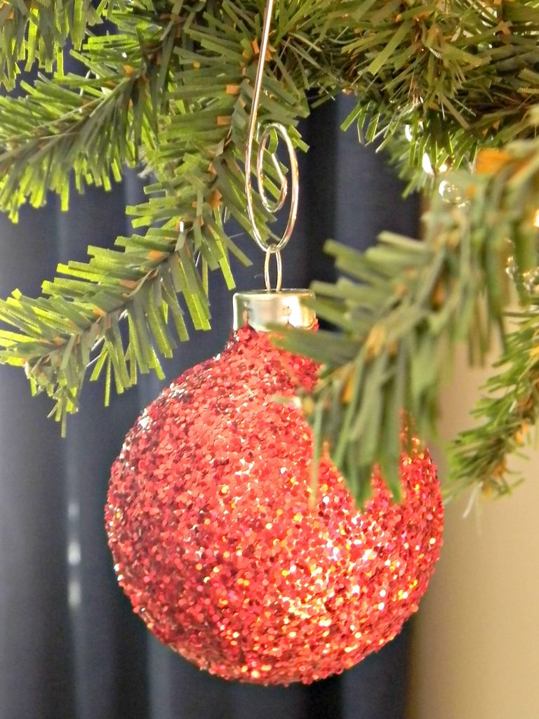 red glitter ornament