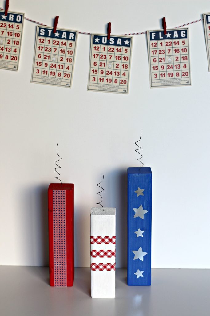 mini stacker firecrackers with bingo cards