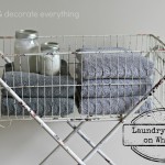 two shelves laundry basket with wheels