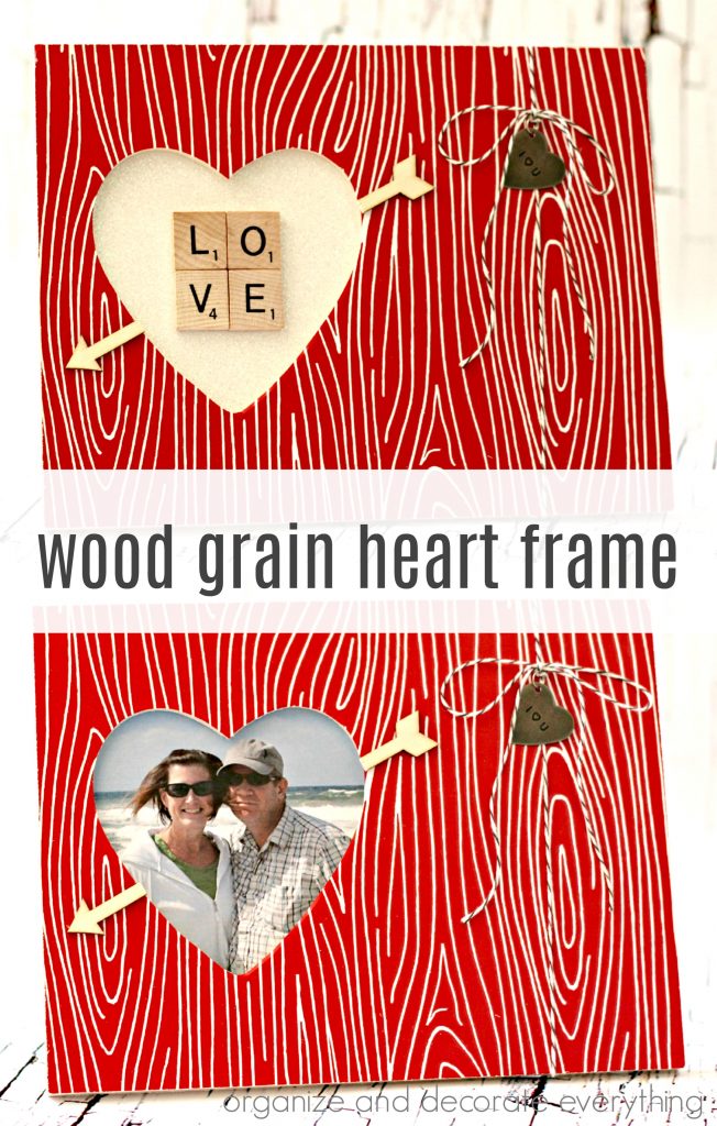 faux wood grain heart frame