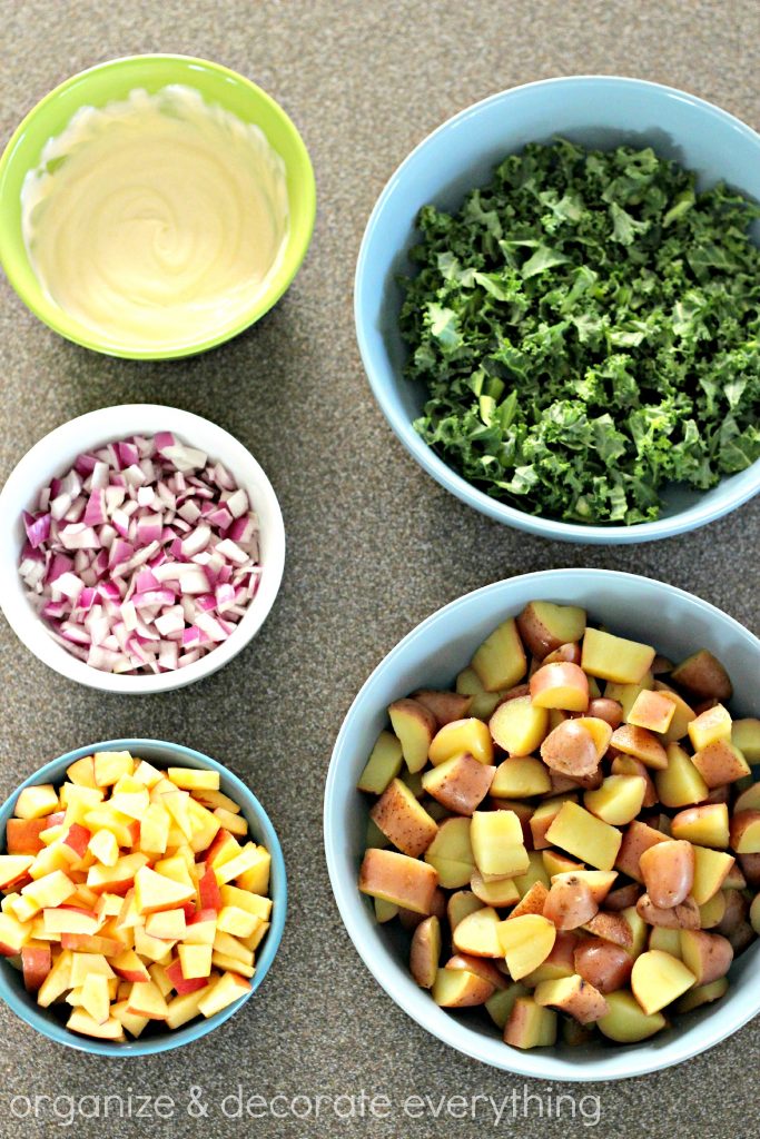 Apple Kale Potato Salad ingredients