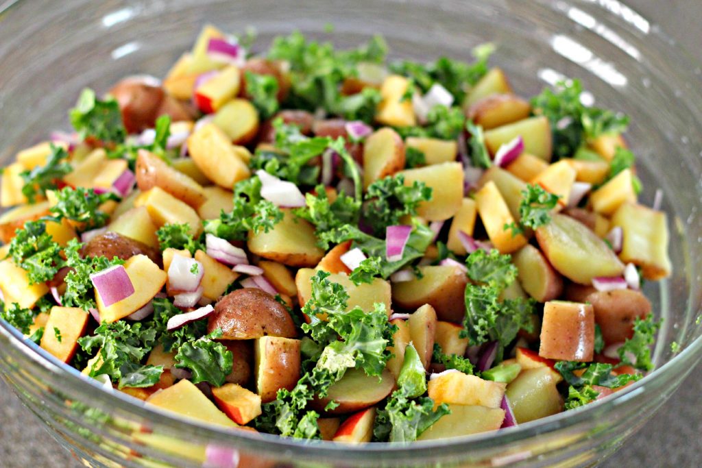 Apple Kale Potato Salad without dressing