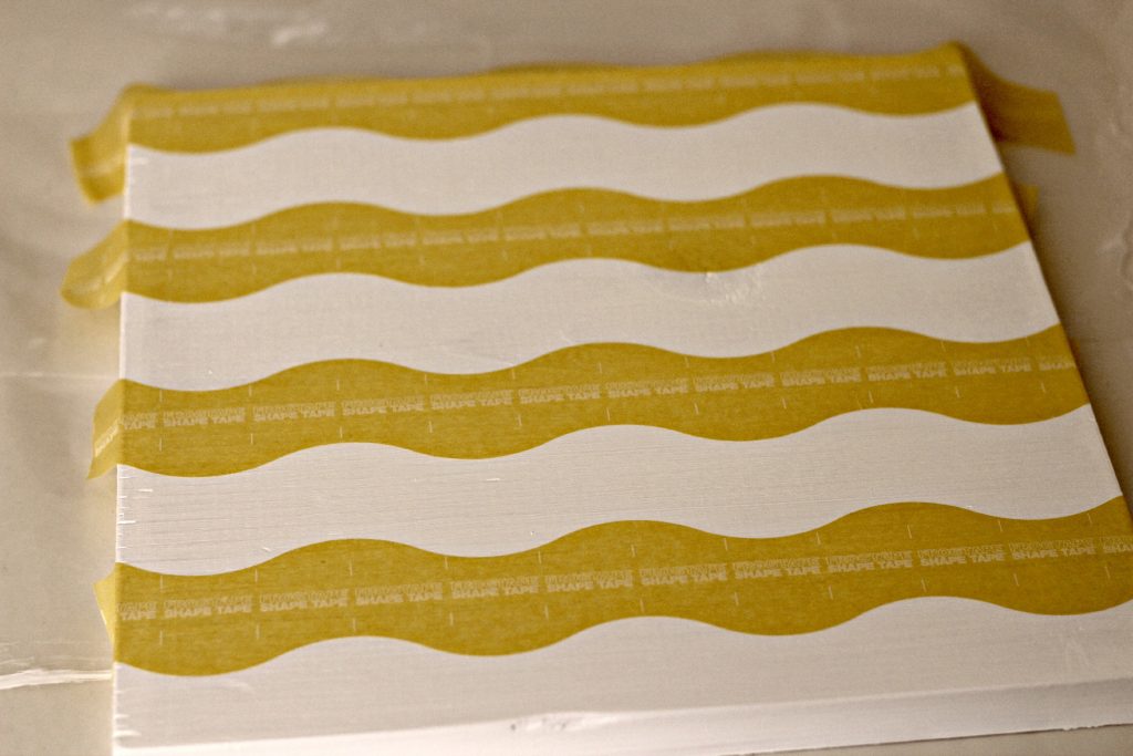 Bathroom wall art wave tape