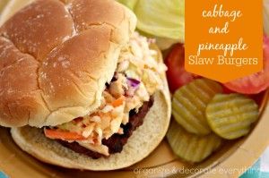Cabbage and Pineapple Slaw Burgers