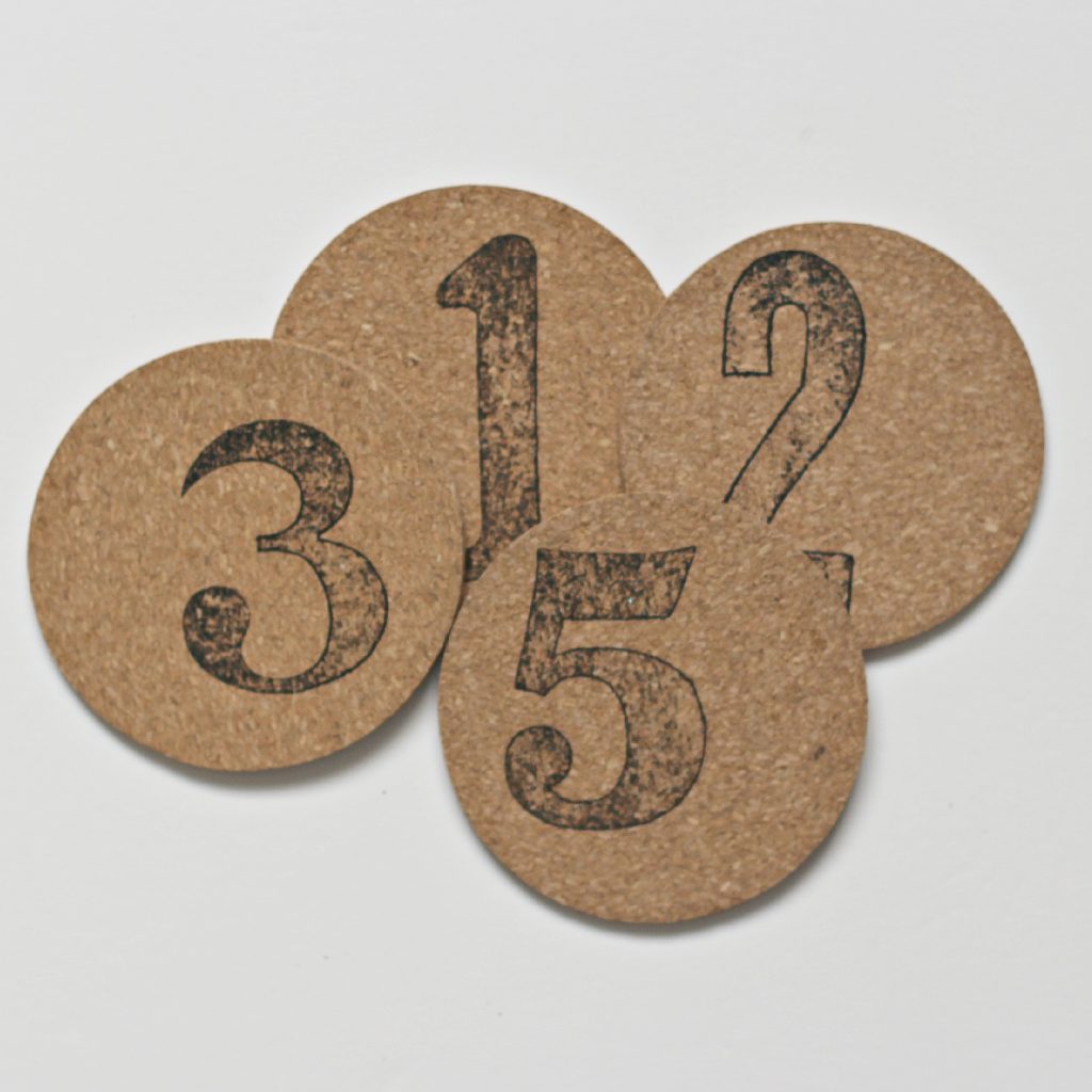Number Stamped Coasters