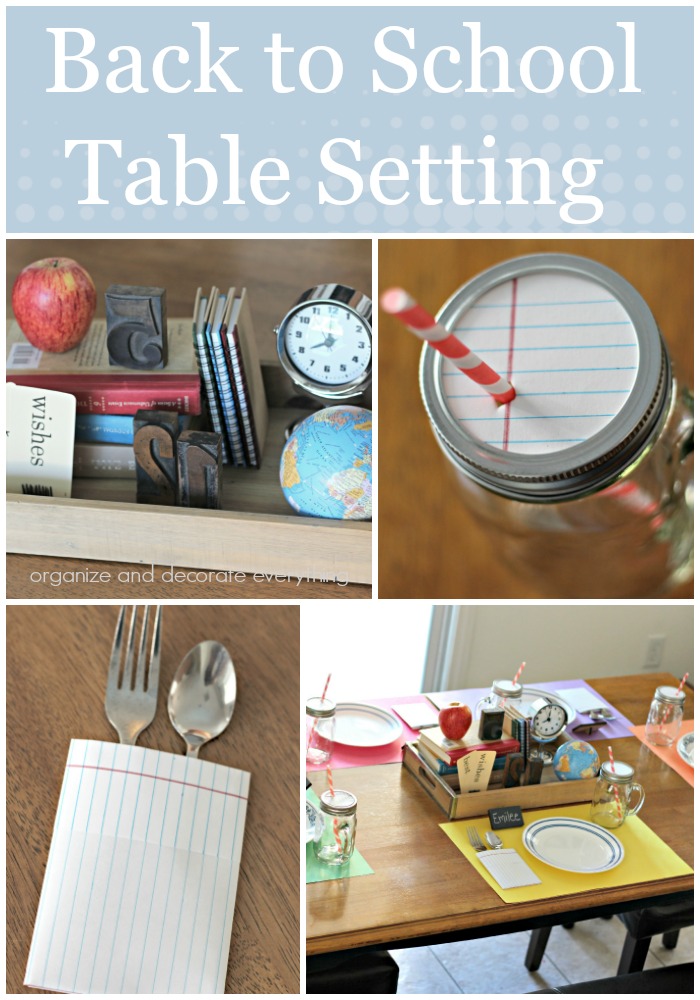 Celebrate back to school with Back to School Table Setting and a special meal