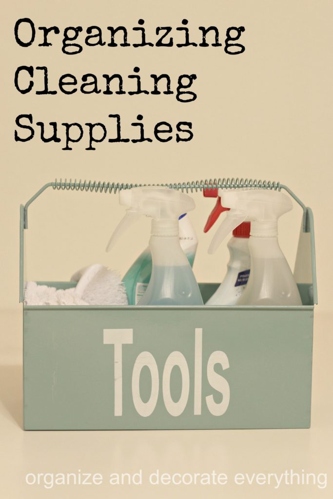 organizing cleaning supplies 15 minutes