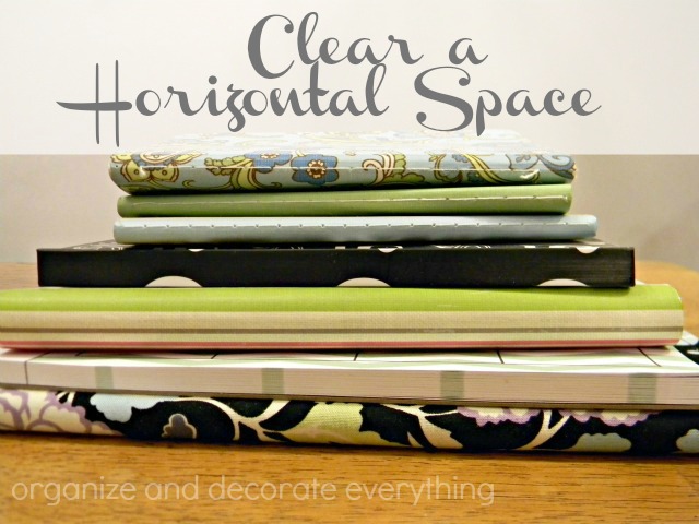 clear a horizontal space organizing series