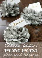 Tissue Paper Pom-Pom Place Card Holders