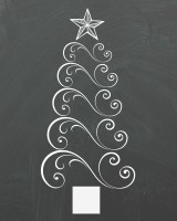 Swirly Christmas Tree Chalkboard Printable
