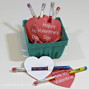 Pencil Valentine with free Heart Printables - Organize and Decorate ...
