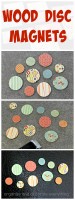 Wood Disc Magnets using Scrapbook Paper