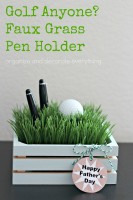 Faux Grass Pen Holder with Father’s Day Tags