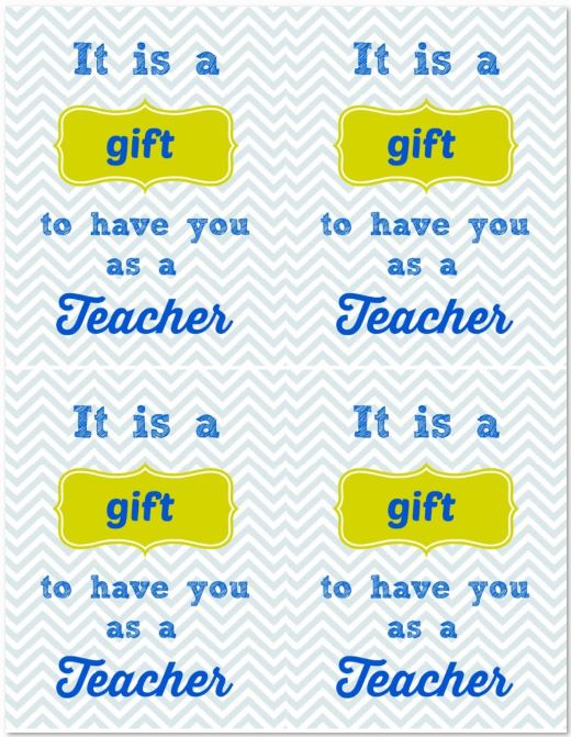 Teacher Appreciation Printable and Gift Card Idea Organize and