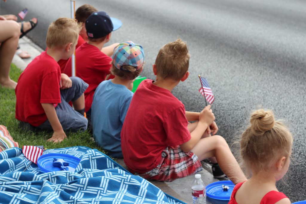 waiting for the parade