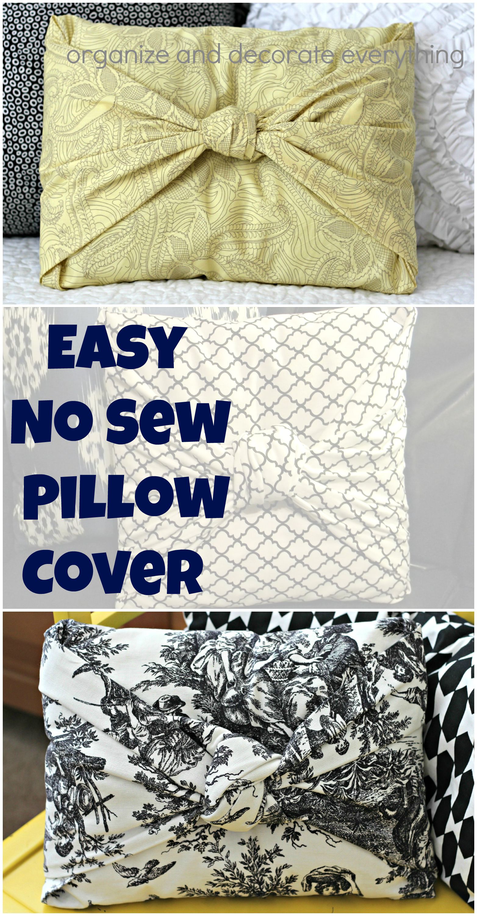 Easy No Sew Pillow Cover Organize and Decorate Everything