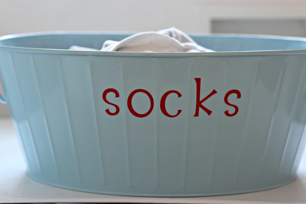laundry room sock bucket