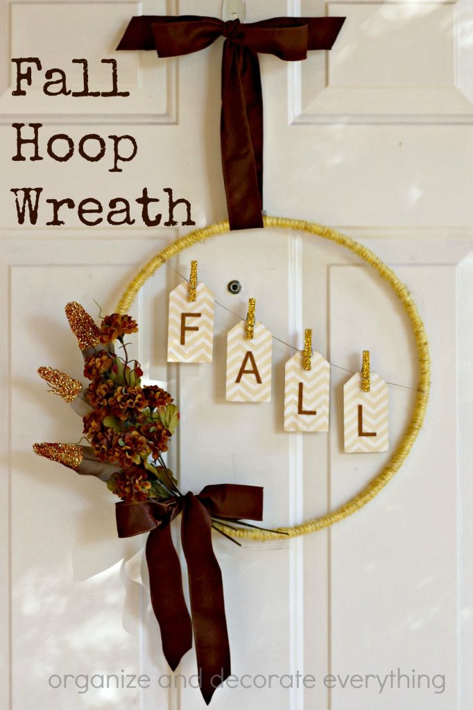 Fall Hoop Wreath with hanging tags