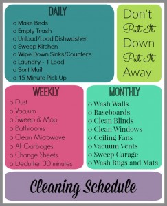 Cleaning Schedule Printable - Organize and Decorate Everything