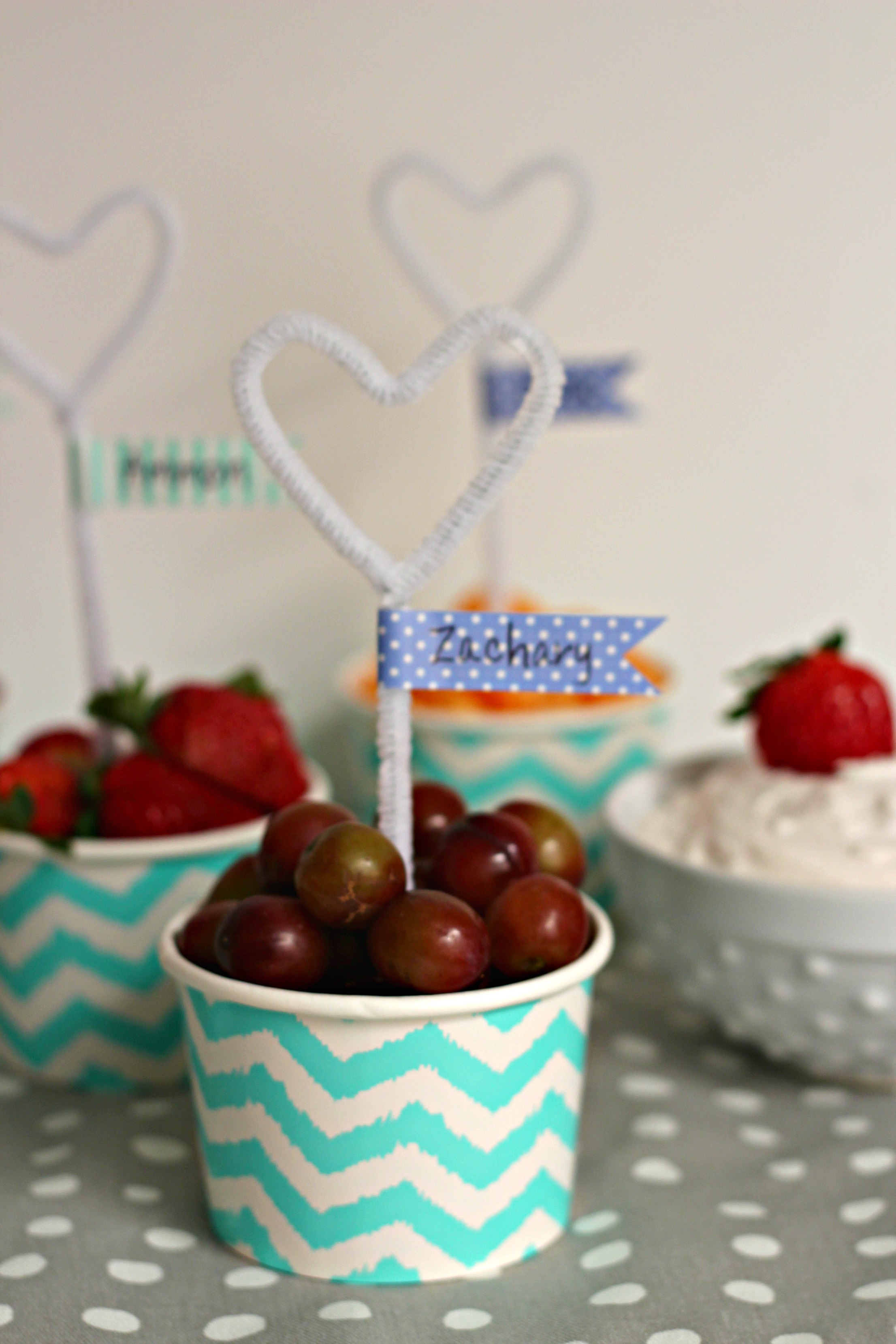 Pipe Cleaner Heart and Fruit Cup Organize and Decorate Everything