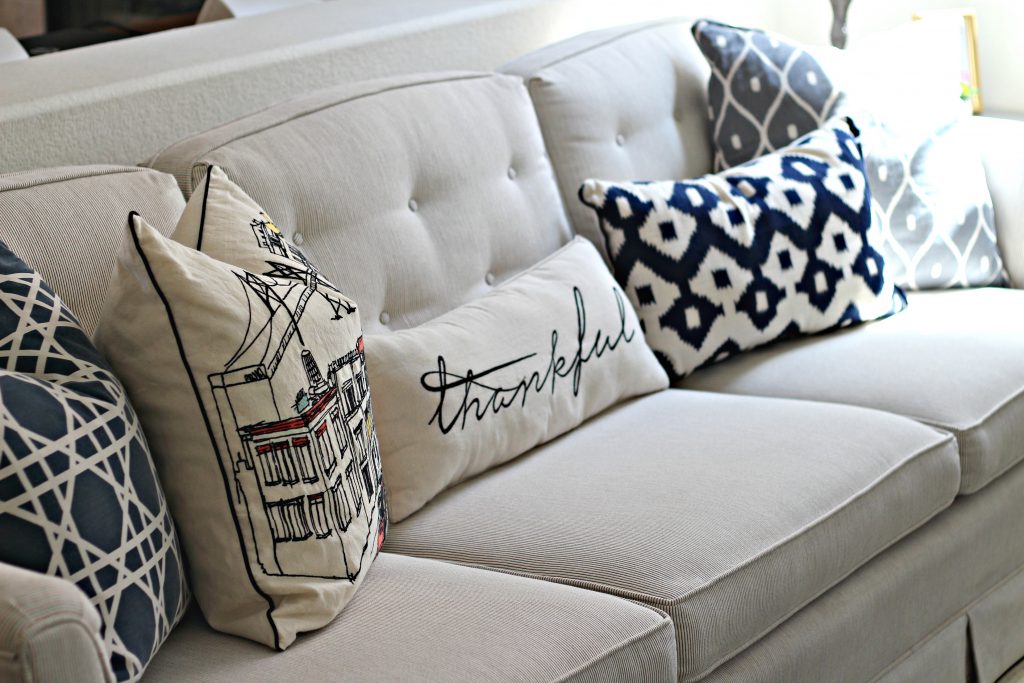 Decorating a Rental pillows and sofa