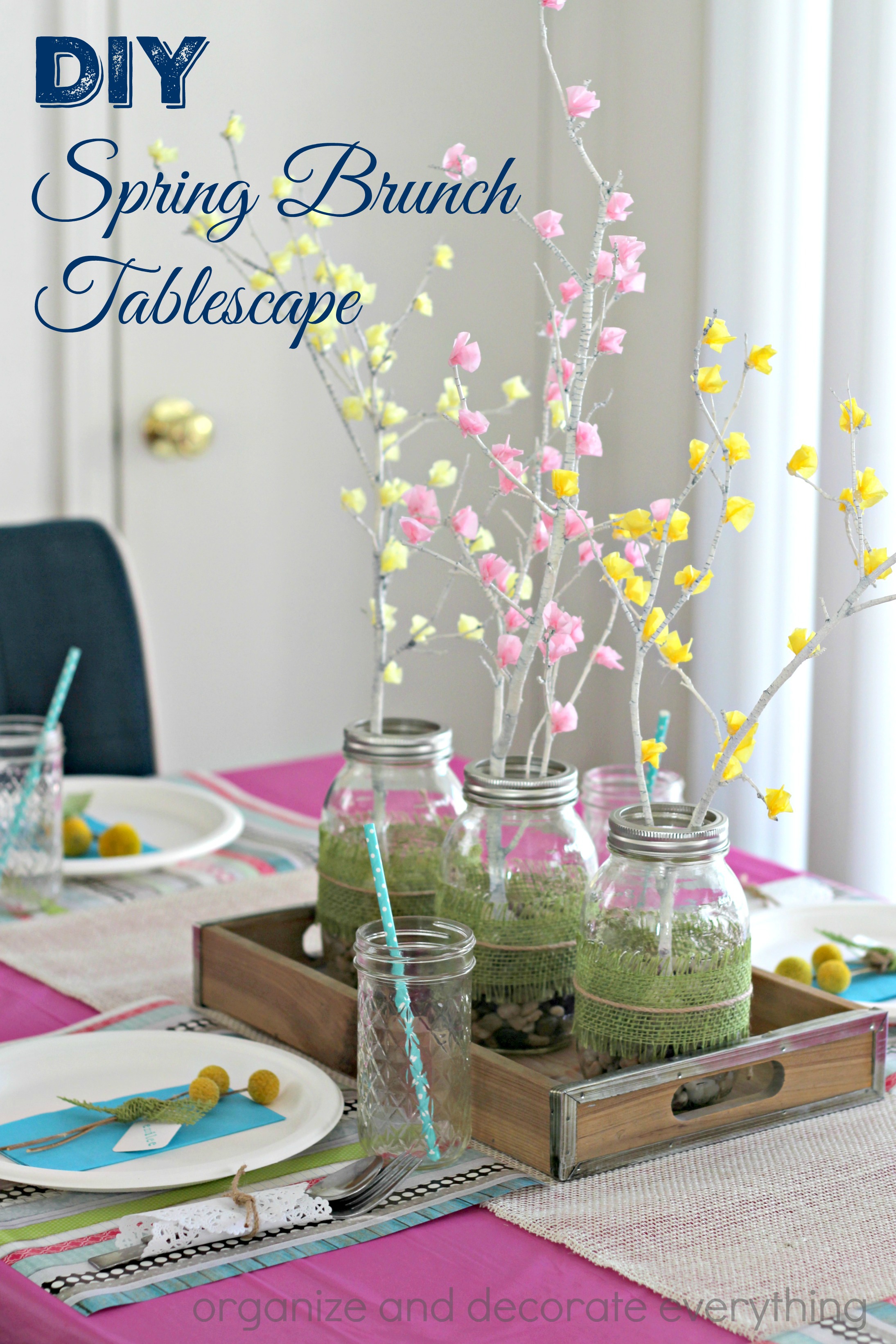 Make a beautiful DIY Spring Brunch Tablescape using a few inexpensive ...