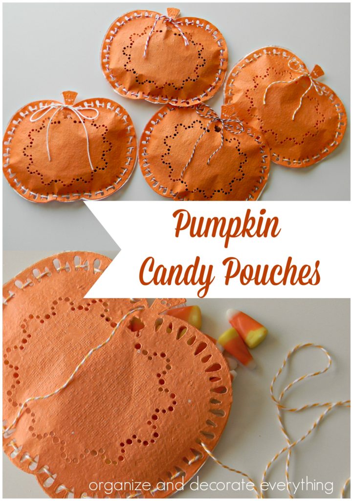 pumpkin candy and treat pouches