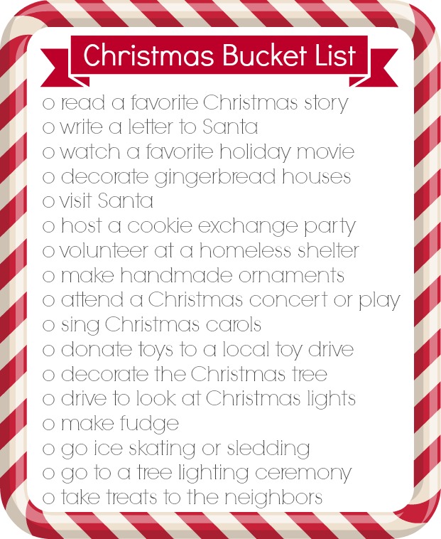 Christmas Bucket List Printable - Organize and Decorate Everything