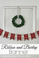 Ribbon and Burlap Christmas Banner