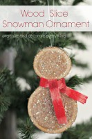 Wood Slice Snowman Ornament