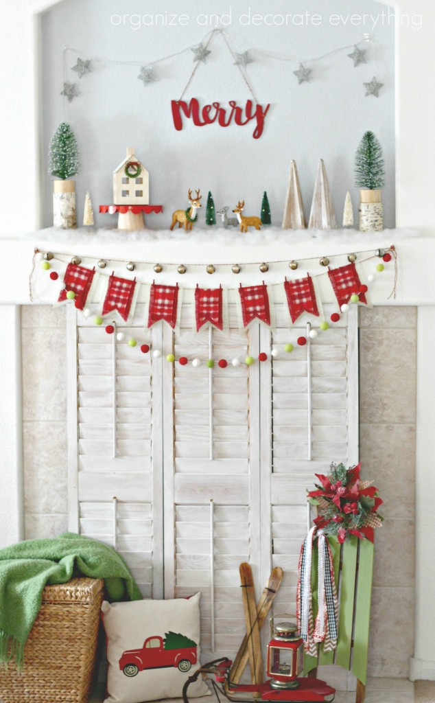 merry-woodland-mantel-red-and-green-with-a-vintage-vibe