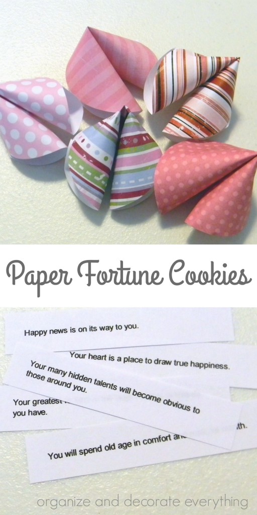 Paper Fortune Cookies for Valentine's Day or Chinese New Year