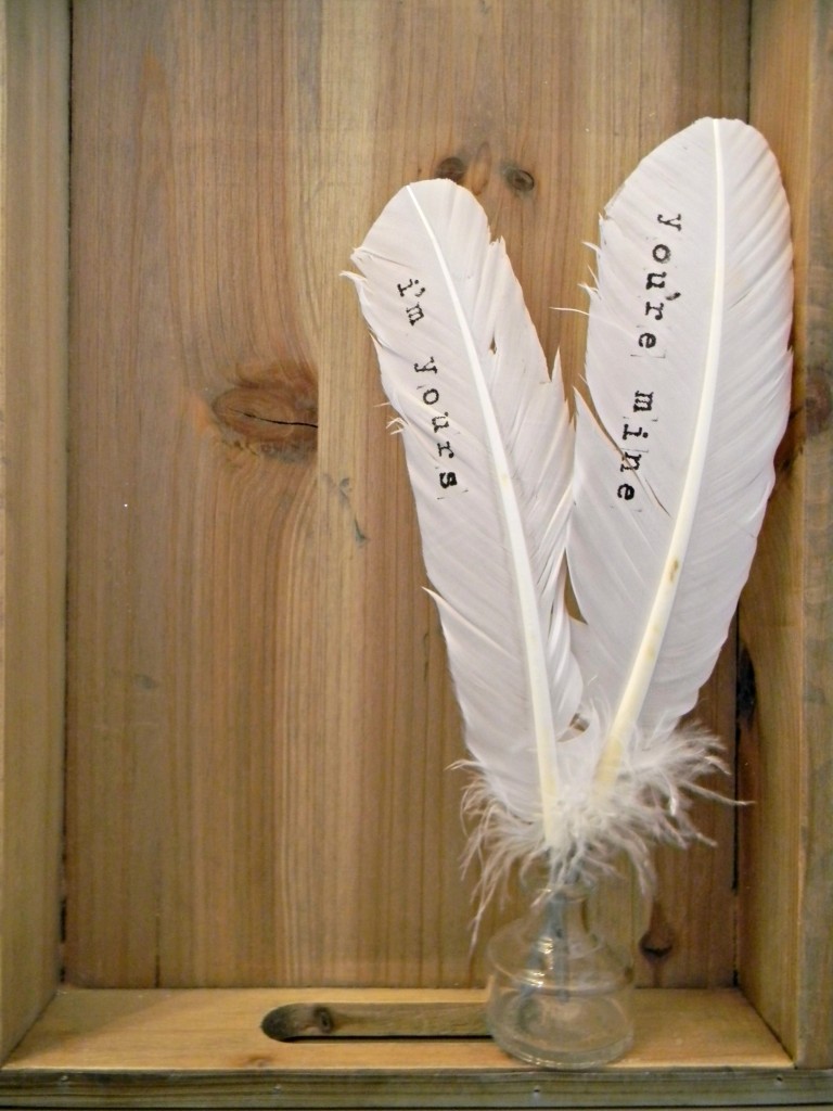 creative stamped feathers