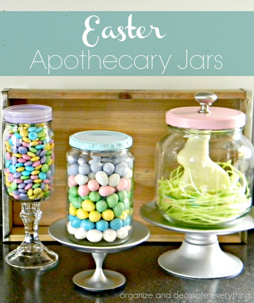 Easter Apothecary Jars using items you have around the house