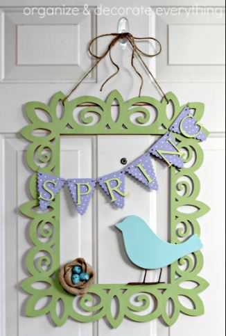 Spring Wreath Bird Frame