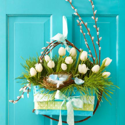 Spring Wreath Easter Basket