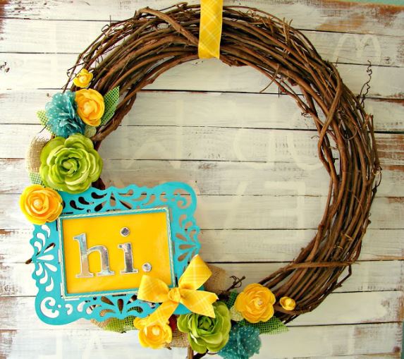 Spring Wreath Frame and Flowers