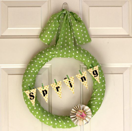 Spring Wreath Polka Dot and Banner