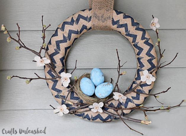 Spring Wreath Robin Eggs and Twigs