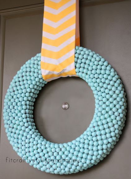 Spring Wreath Teal and Yellow