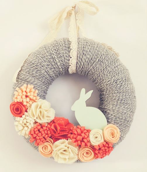 Spring Wreath Yarn and Bunny